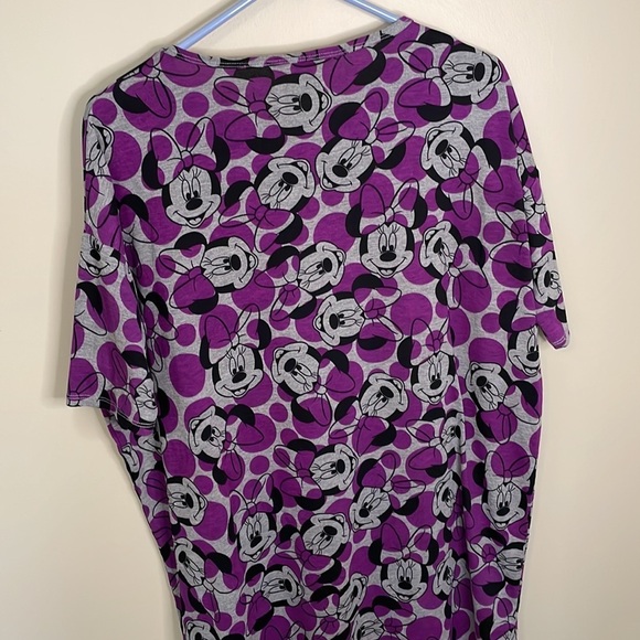 LULAROE Minnie Mouse Purple & Gray Polka Dot Tunic Shirt‎ Size XS - Picture 5 of 7